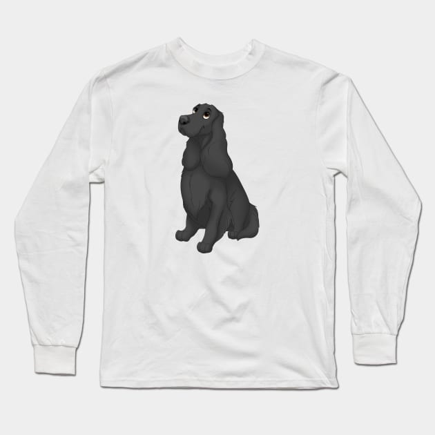 Black English Cocker Spaniel Dog Long Sleeve T-Shirt by millersye